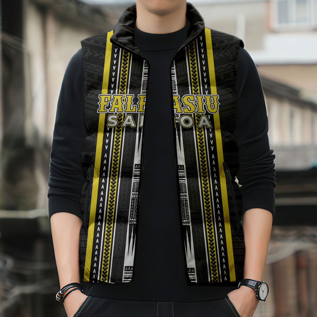 Personalised Faleasiu Samoa Sleeveless Puffer Jacket Samoan Tribal Pattern LT05 - Polynesian Pride