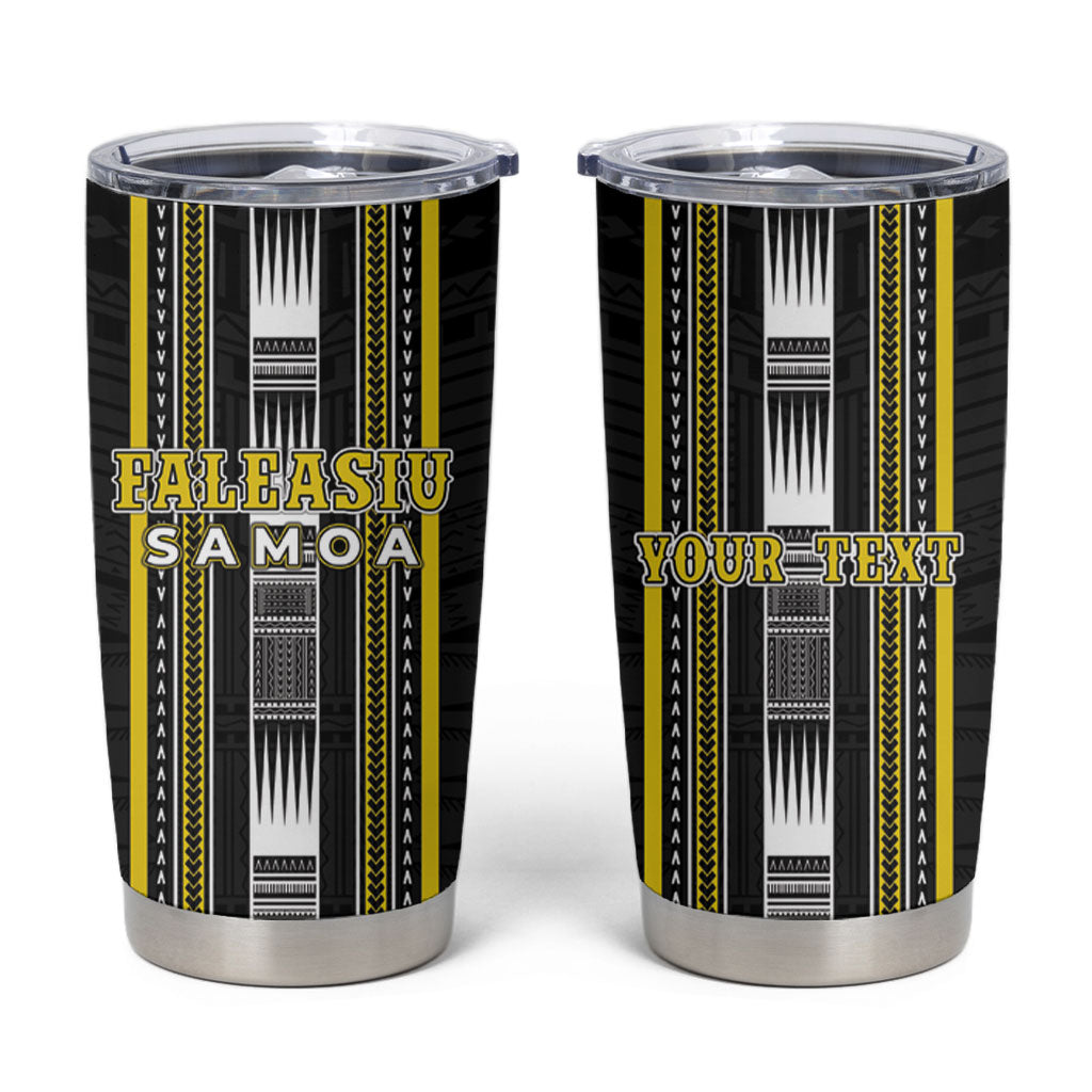 Personalised Faleasiu Samoa Tumbler Cup Samoan Tribal Pattern