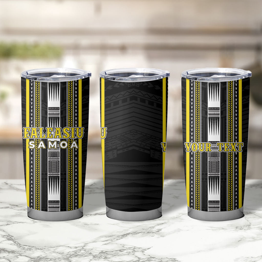 Personalised Faleasiu Samoa Tumbler Cup Samoan Tribal Pattern