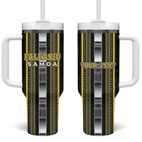 Personalised Faleasiu Samoa Tumbler With Handle Samoan Tribal Pattern