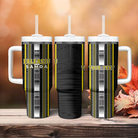 Personalised Faleasiu Samoa Tumbler With Handle Samoan Tribal Pattern