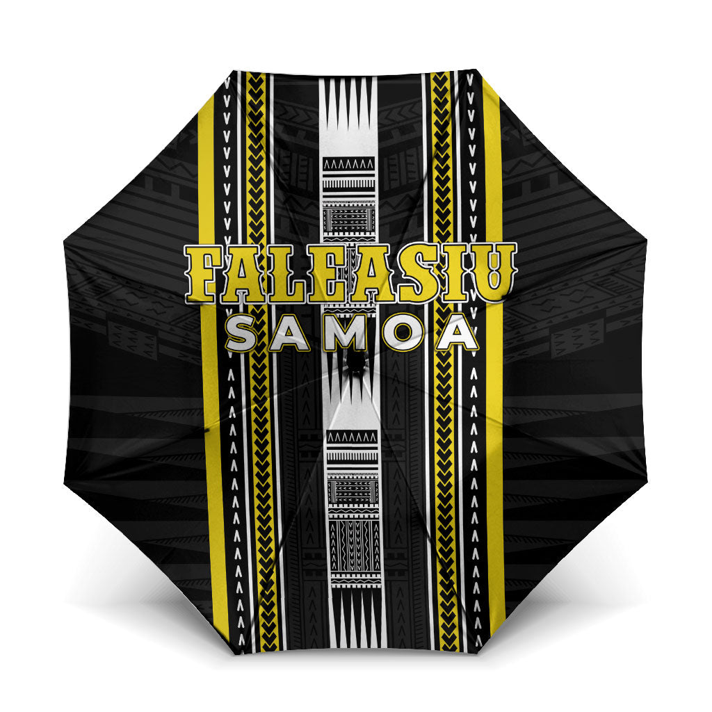 Faleasiu Samoa Umbrella Samoan Tribal Pattern LT05 One Size Folded 11.42 inch Opened Diameter 37.4 inch Yellow - Polynesian Pride