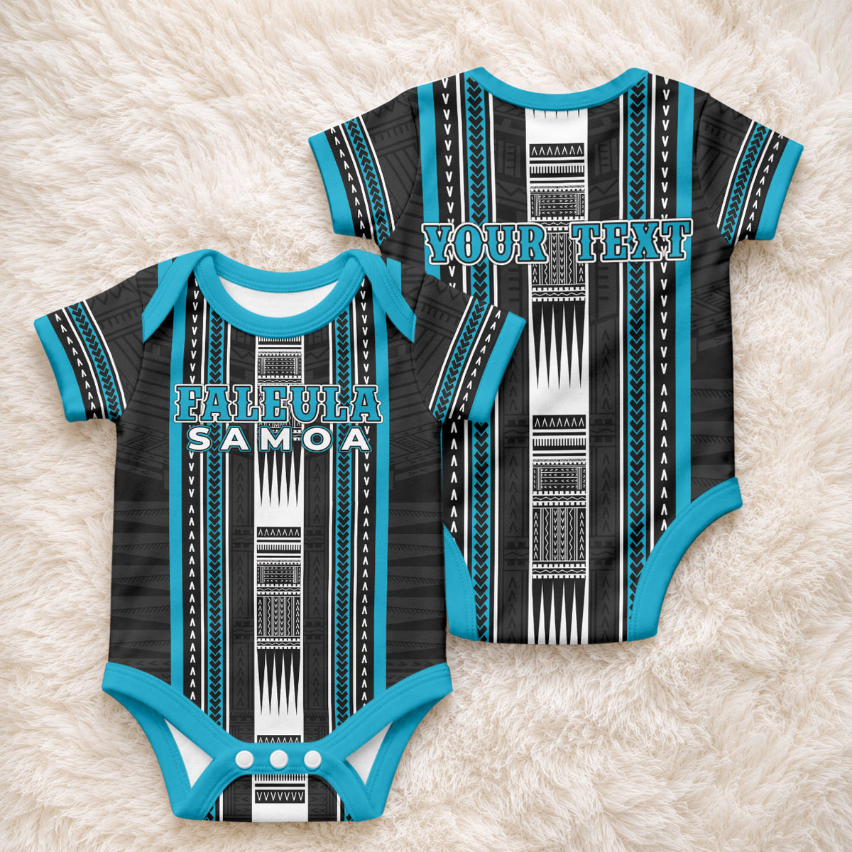 Personalised Faleula Samoa Baby Onesie Samoan Tribal Pattern
