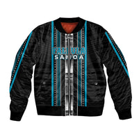 Personalised Faleula Samoa Bomber Jacket Samoan Tribal Pattern LT05 Unisex Blue - Polynesian Pride
