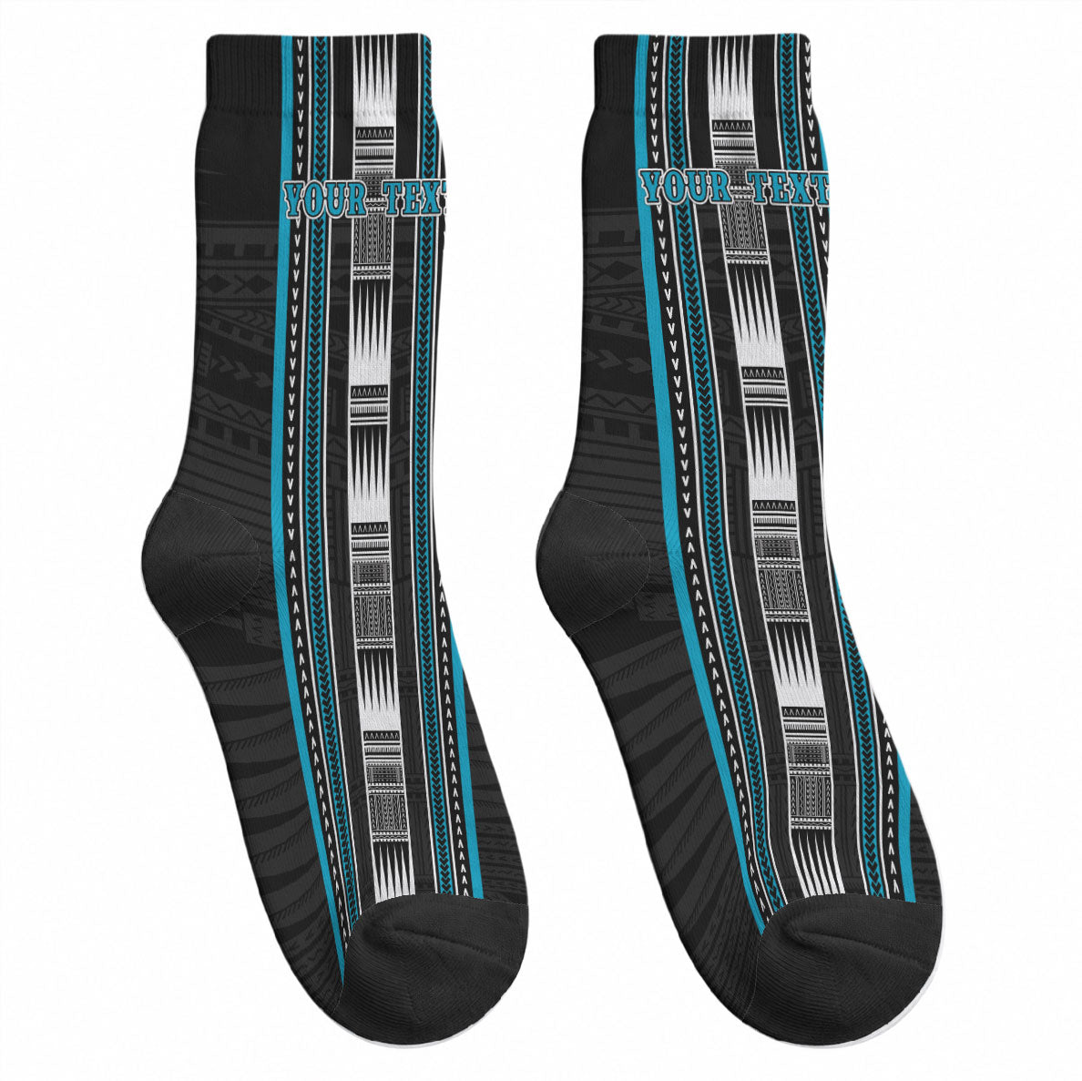 Personalised Faleula Samoa Crew Socks Samoan Tribal Pattern LT05 - Polynesian Pride