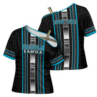 Personalised Faleula Samoa Cross Shoulder Shirt Samoan Tribal Pattern LT05 - Polynesian Pride