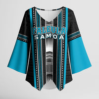 Personalised Faleula Samoa Kimono Sleeve Blouse Samoan Tribal Pattern