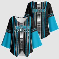 Personalised Faleula Samoa Kimono Sleeve Blouse Samoan Tribal Pattern