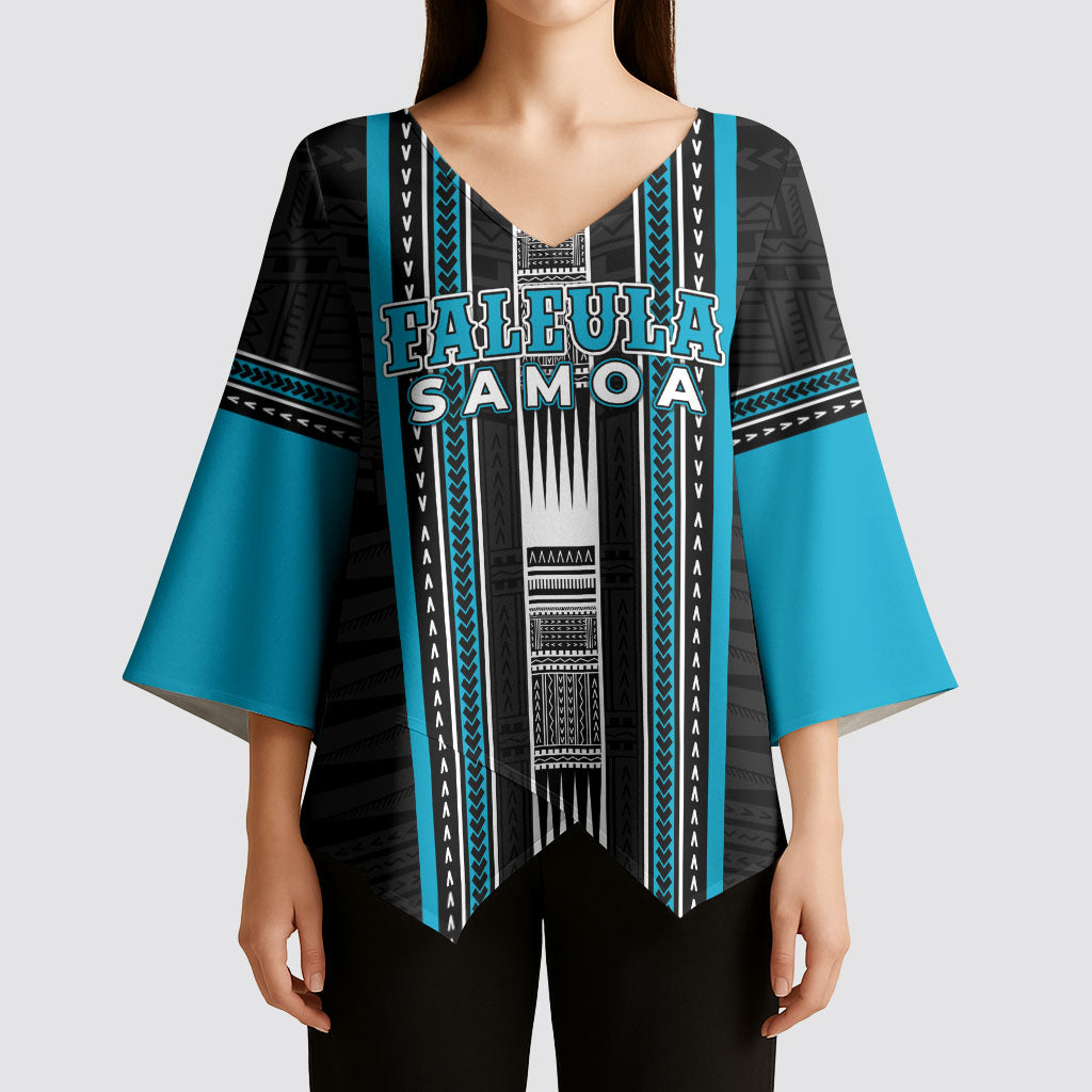 Personalised Faleula Samoa Kimono Sleeve Blouse Samoan Tribal Pattern