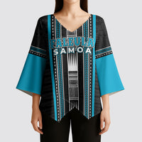 Personalised Faleula Samoa Kimono Sleeve Blouse Samoan Tribal Pattern