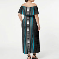 Personalised Faleula Samoa Off Shoulder Maxi Dress Samoan Tribal Pattern