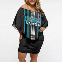 Personalised Faleula Samoa Off Shoulder Short Dress Samoan Tribal Pattern