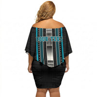 Personalised Faleula Samoa Off Shoulder Short Dress Samoan Tribal Pattern