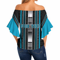 Personalised Faleula Samoa Off Shoulder Wrap Waist Top Samoan Tribal Pattern