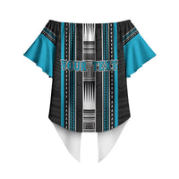 Personalised Faleula Samoa Off Shoulder Wrap Waist Top Samoan Tribal Pattern