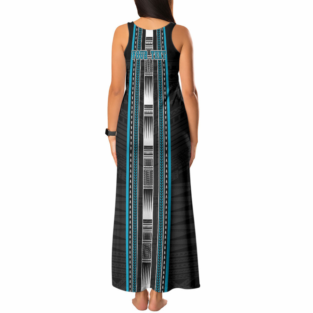 Personalised Faleula Samoa Tank Maxi Dress Samoan Tribal Pattern