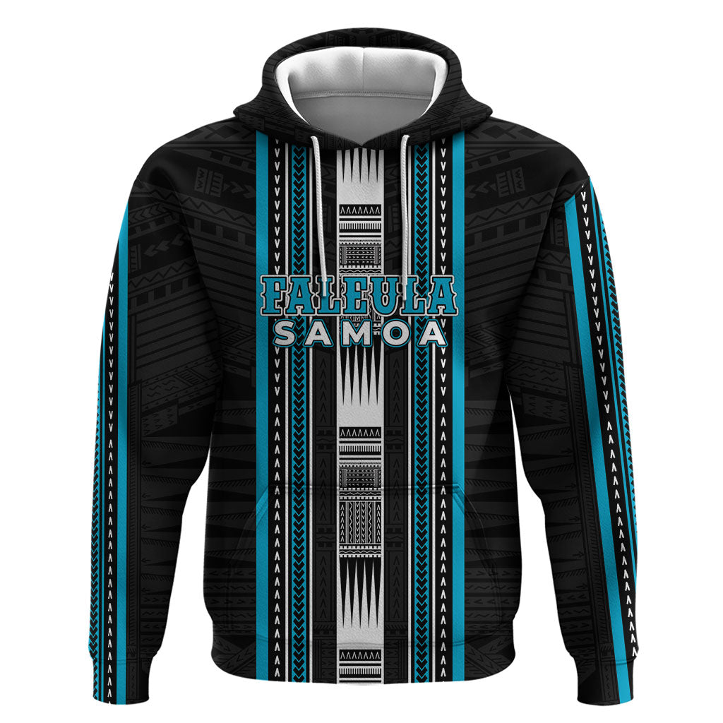 Personalised Faleula Samoa Zip Hoodie Samoan Tribal Pattern LT05 Pullover Hoodie Blue - Polynesian Pride