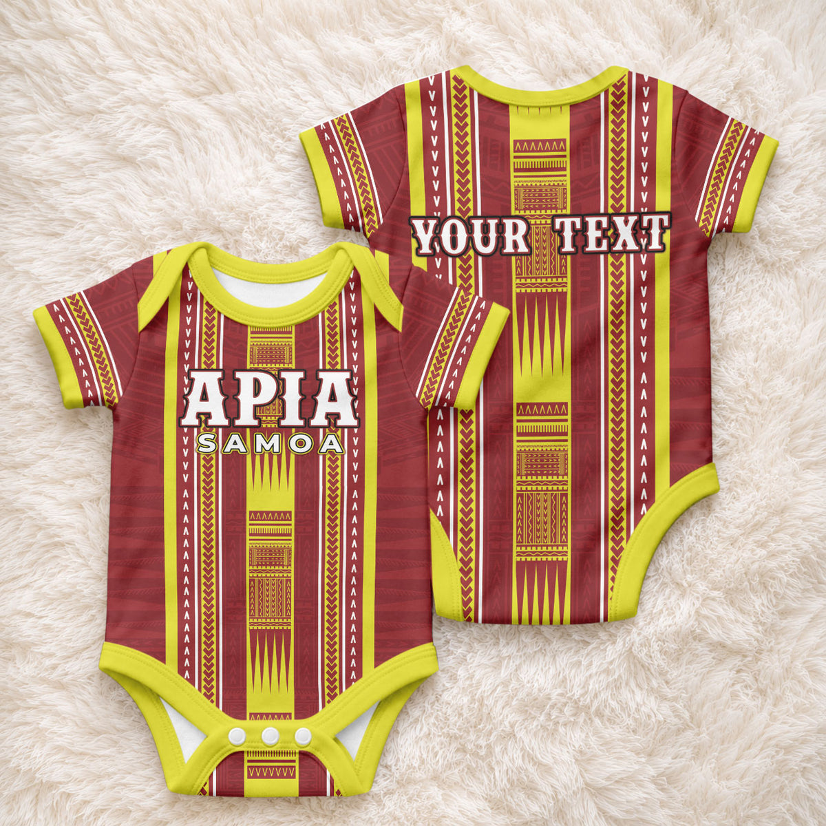 Personalised Apia Samoa Baby Onesie Samoan Tribal Pattern LT05 - Polynesian Pride