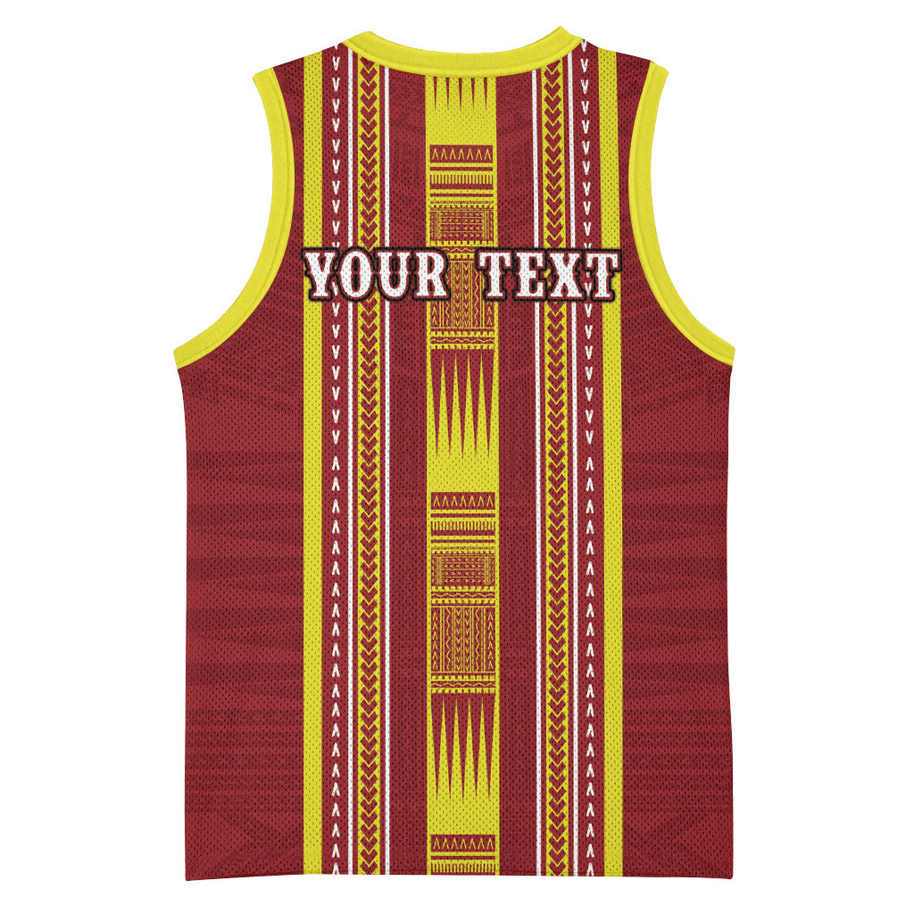 Personalised Apia Samoa Basketball Jersey Samoan Tribal Pattern