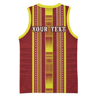 Personalised Apia Samoa Basketball Jersey Samoan Tribal Pattern