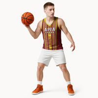 Personalised Apia Samoa Basketball Jersey Samoan Tribal Pattern