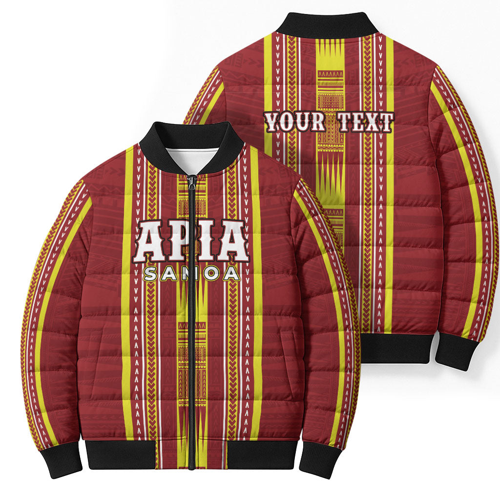 Personalised Apia Samoa Bomber Puffer Jacket Samoan Tribal Pattern LT05 - Polynesian Pride