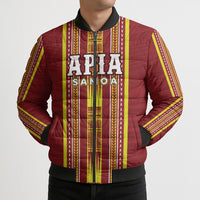 Personalised Apia Samoa Bomber Puffer Jacket Samoan Tribal Pattern LT05 - Polynesian Pride