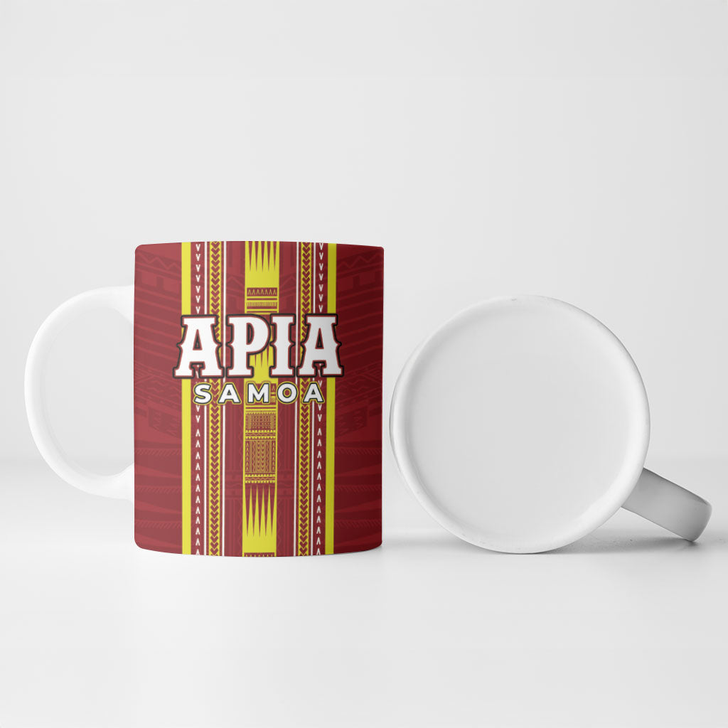 Personalised Apia Samoa Ceramic Mug Samoan Tribal Pattern LT05 - Polynesian Pride