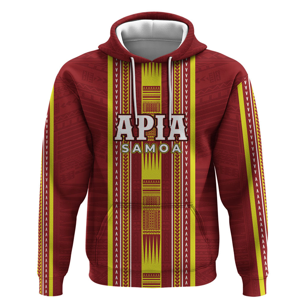Personalised Apia Samoa Hoodie Samoan Tribal Pattern
