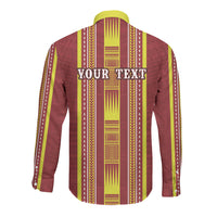 Personalised Apia Samoa Long Sleeve Button Shirt Samoan Tribal Pattern
