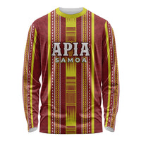 Personalised Apia Samoa Long Sleeve Shirt Samoan Tribal Pattern