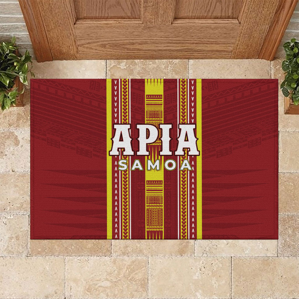 Apia Samoa Rubber Doormat Samoan Tribal Pattern LT05 Red - Polynesian Pride