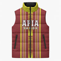 Personalised Apia Samoa Sleeveless Puffer Jacket Samoan Tribal Pattern LT05 Unisex Red - Polynesian Pride