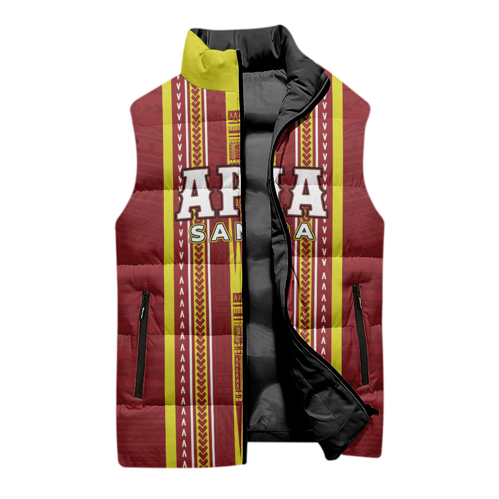 Personalised Apia Samoa Sleeveless Puffer Jacket Samoan Tribal Pattern LT05 - Polynesian Pride