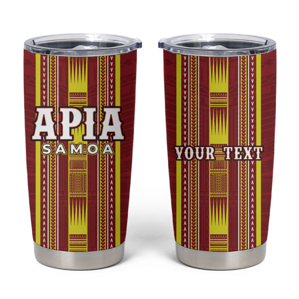 Personalised Apia Samoa Tumbler Cup Samoan Tribal Pattern