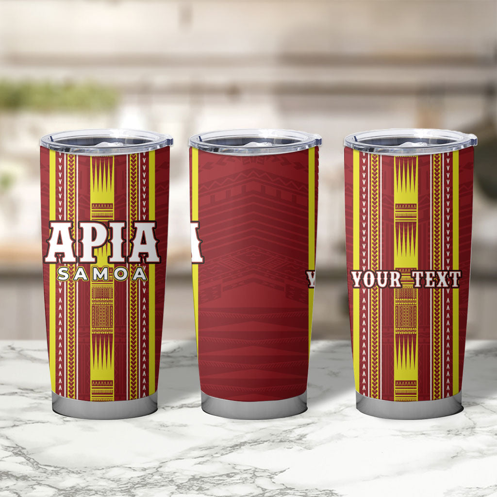 Personalised Apia Samoa Tumbler Cup Samoan Tribal Pattern