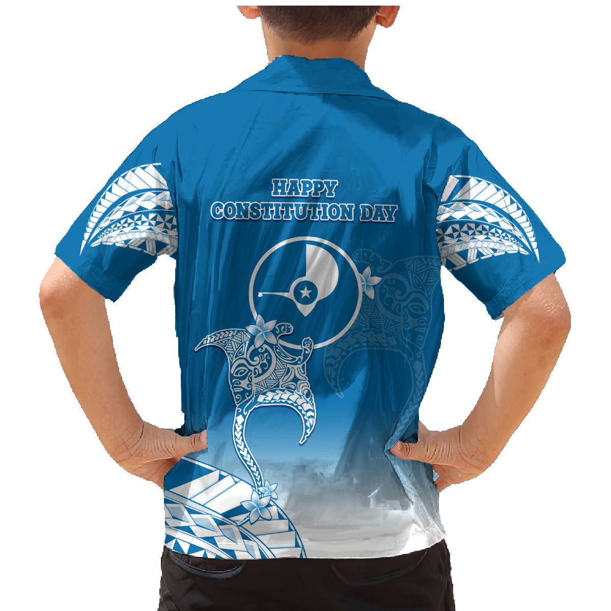 FSM Yap Constitution Day Family Matching Mermaid Dress and Hawaiian Shirt Polynesian Batoids LT05 - Polynesian Pride