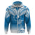 FSM Yap Constitution Day Hoodie Polynesian Batoids LT05 Zip Hoodie Blue - Polynesian Pride