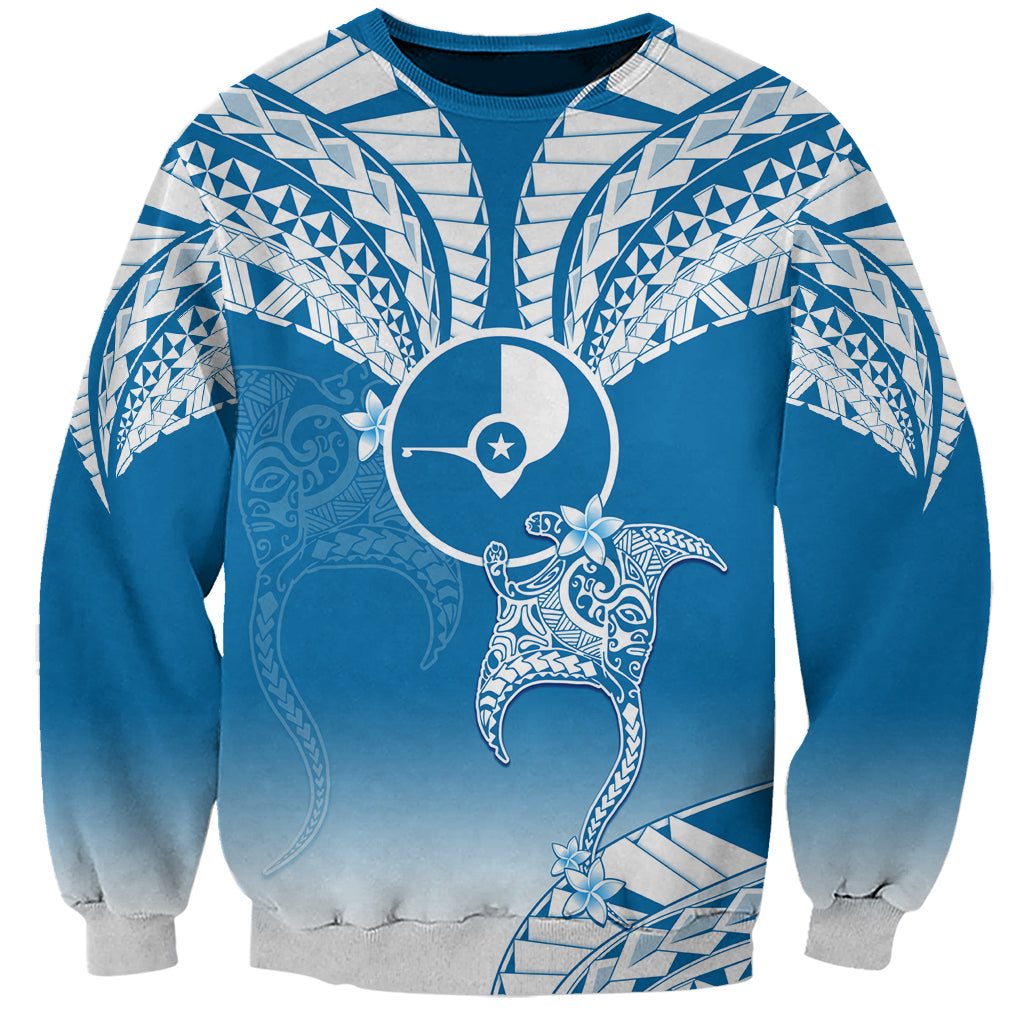FSM Yap Constitution Day Sweatshirt Polynesian Batoids LT05 Unisex Blue - Polynesian Pride