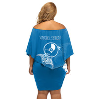 Personalised FSM Yap Constitution Day Off Shoulder Short Dress Polynesian Batoids LT05 - Polynesian Pride