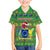 Personalised Cook Islands Christmas Family Matching Puletasi Dress and Hawaiian Shirt Santa Coat Of Arms Meri Kiritimiti LT05 Son's Shirt Green - Polynesian Pride