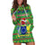 Personalised Cook Islands Christmas Hoodie Dress Santa Coat Of Arms Meri Kiritimiti LT05 Green - Polynesian Pride