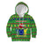 Personalised Cook Islands Christmas Kid Hoodie Santa Coat Of Arms Meri Kiritimiti LT05 Hoodie Green - Polynesian Pride