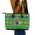 Cook Islands Christmas Leather Tote Bag Santa Coat Of Arms Meri Kiritimiti LT05 - Polynesian Pride