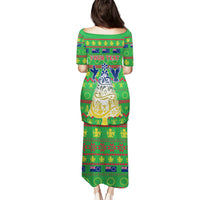 Personalised Cook Islands Christmas Puletasi Santa Coat Of Arms Meri Kiritimiti LT05 - Polynesian Pride