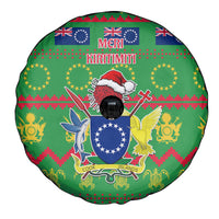 Cook Islands Christmas Spare Tire Cover Santa Coat Of Arms Meri Kiritimiti LT05 - Polynesian Pride
