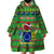 Personalised Cook Islands Christmas Wearable Blanket Hoodie Santa Coat Of Arms Meri Kiritimiti LT05 - Polynesian Pride