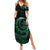 Personalised Polynesia Family Matching Summer Maxi Dress and Hawaiian Shirt With Islam Crescent And Star LT05 Mom's Dress Green - Polynesian Pride
