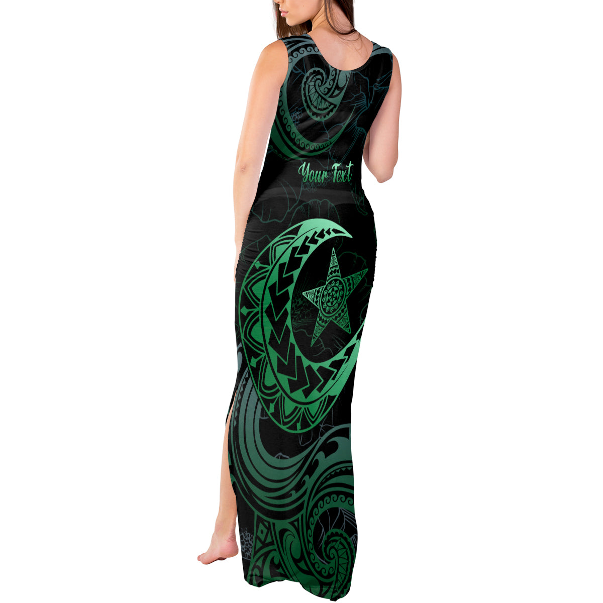 Personalised Polynesia Tank Maxi Dress With Islam Crescent And Star LT05 - Polynesian Pride