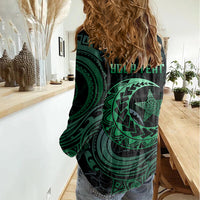Personalised Polynesia Women Casual Shirt With Islam Crescent And Star LT05 - Polynesian Pride